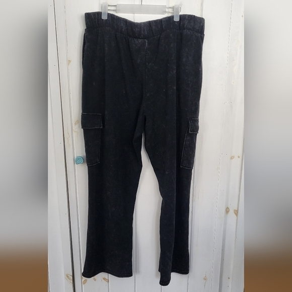 Cargo Flare Leg Pull-on Fleece Oversized Sweatpants - Picture 6 of 9